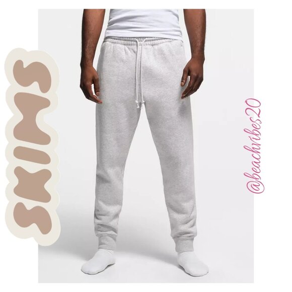 SKIMS Men's Fleece Lounge Tapered Jogger Light Heather Grey Medium NWT - Picture 9 of 11